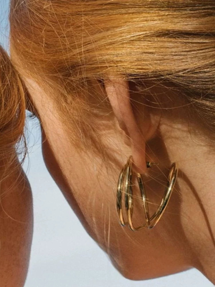 Owner-Worn/Rare Niche Avant-Garde Design European And American Trendy Brand Cool Personalized Earrings Hoops Wrapped Earrings