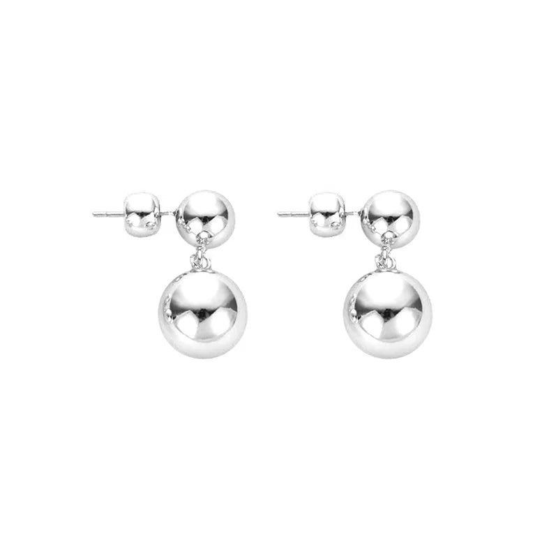 Detsccda | Danish Retro European American French Large and Small Round Ball Earrings Gold-Plated Versatile Fashion Jewelry Women 2026