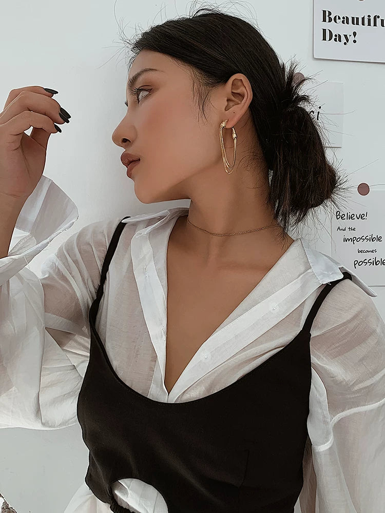 Detsccda | Minimalist Tassel Chain Earrings Gold-Plated Brass Hypoallergenic European American Vintage-Inspired Statement Jewelry Women 2026