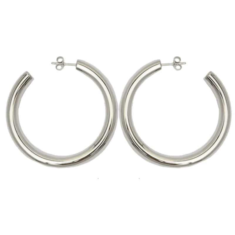 Pdo Axi Brother'S Same Style Minimalist C-Ring European And American Hoop Style Ins Super Hot Earrings Round Hollow Earrings Earrings