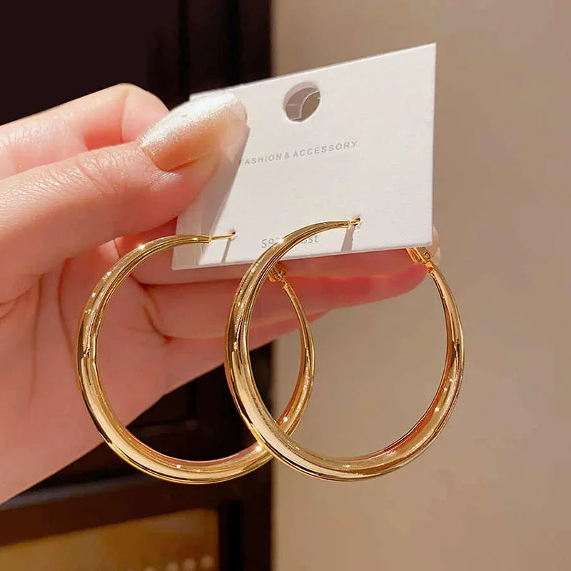 Yaoyizun High-End Temperament Earrings European And American Exaggerated Cold Style 2025 New Large Circle Earrings
