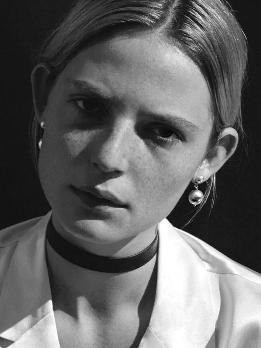 Jilifang Danish Girl Niche Retro European And American French Versatile Large And Small Round Ball Gold-Plated Earrings And Earrings