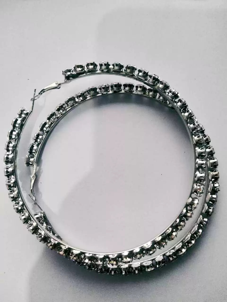 The Same Style Of Exaggerated Large Circle Rhinestone Earrings Worn By European And American Big-Name Stars On The Catwalk, Retro Retro Ins Internet Celebrity Street Shot Trendy Earrings