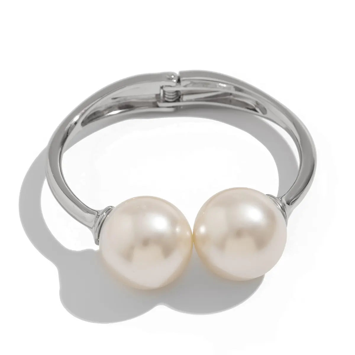 Detsccda | 2026 Women's Large Pearl Open Cuff Bracelet with Water Drop Wide Pattern and Spring Buckle Statement Jewelry