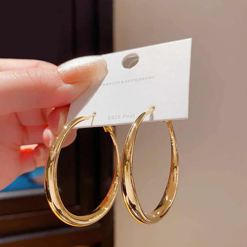 Yaoyizun High-End Temperament Earrings European And American Exaggerated Cold Style 2025 New Large Circle Earrings