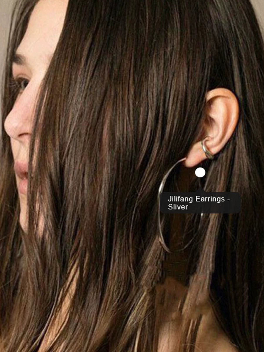 Irregular Circle Non-Pierced Earrings For Men And Women, European And American Niche Cold Style Stackable Wear Versatile Circle Ear Bone Clip Ear Clip