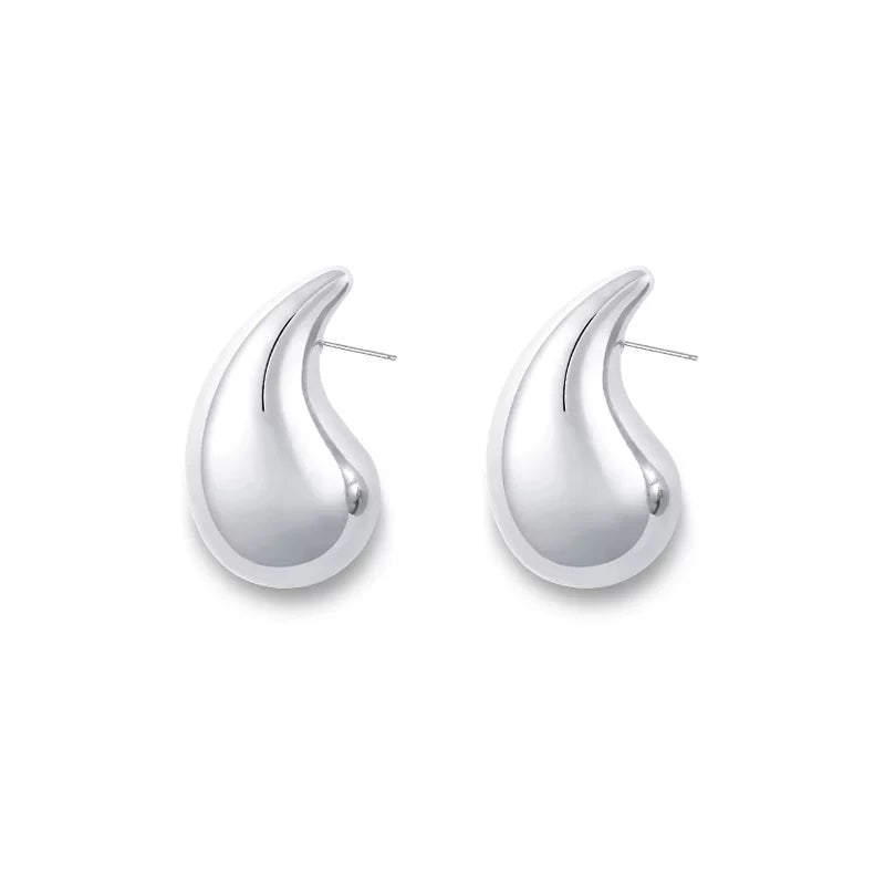 Jilifang Blogger Recommends Hollow Weight-Saving Design, High-End European And American Simple Gold-Plated Drop Shape Earrings