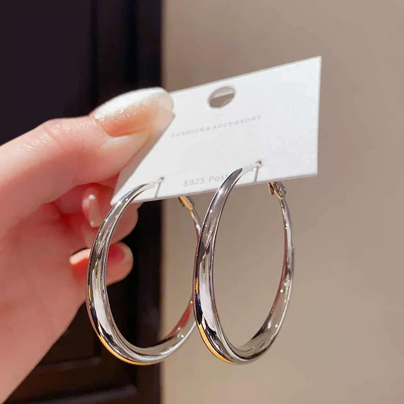 Yaoyizun High-End Temperament Earrings European And American Exaggerated Cold Style 2025 New Large Circle Earrings