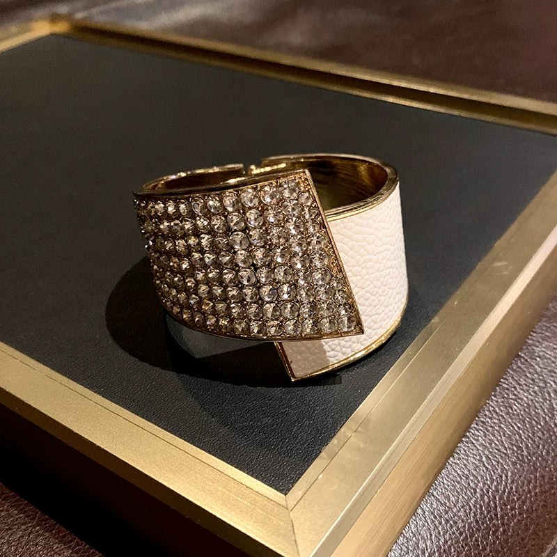 Detsccda | Personalized Exaggerated Metal Wide Bracelet European American Fashion Niche Light Luxury Hand Jewelry Women’s Wrist Accessory