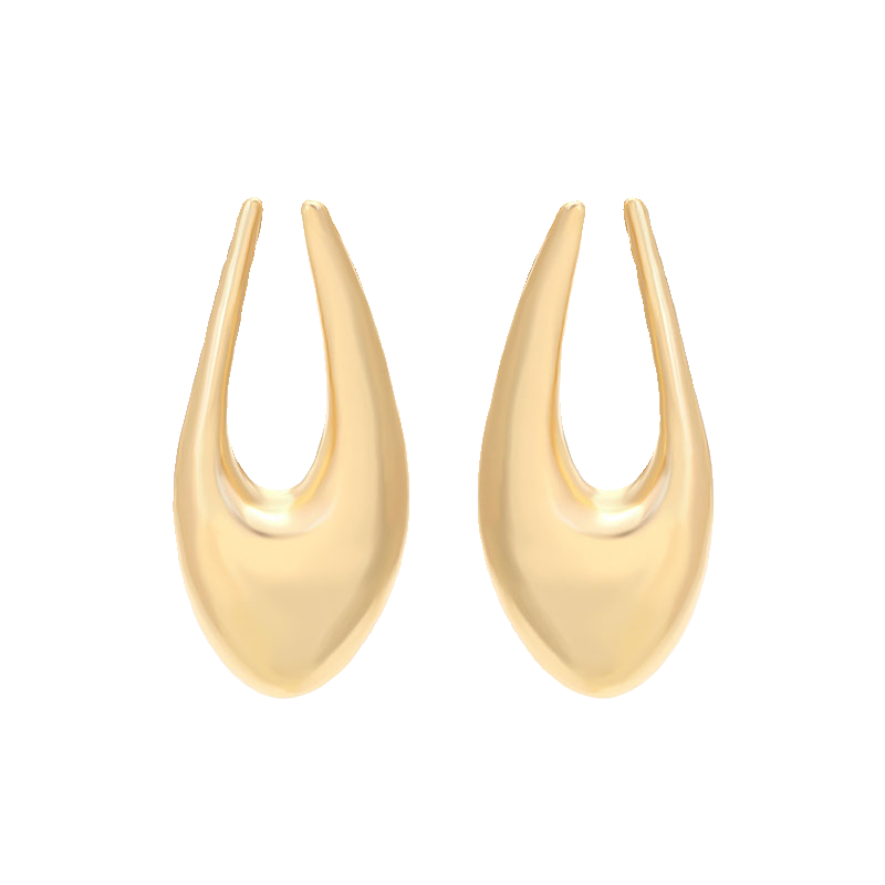 European And American Design Creative Niche Metal Drop-Shaped Antique Earrings, Personality Cold Style Street Style Earrings