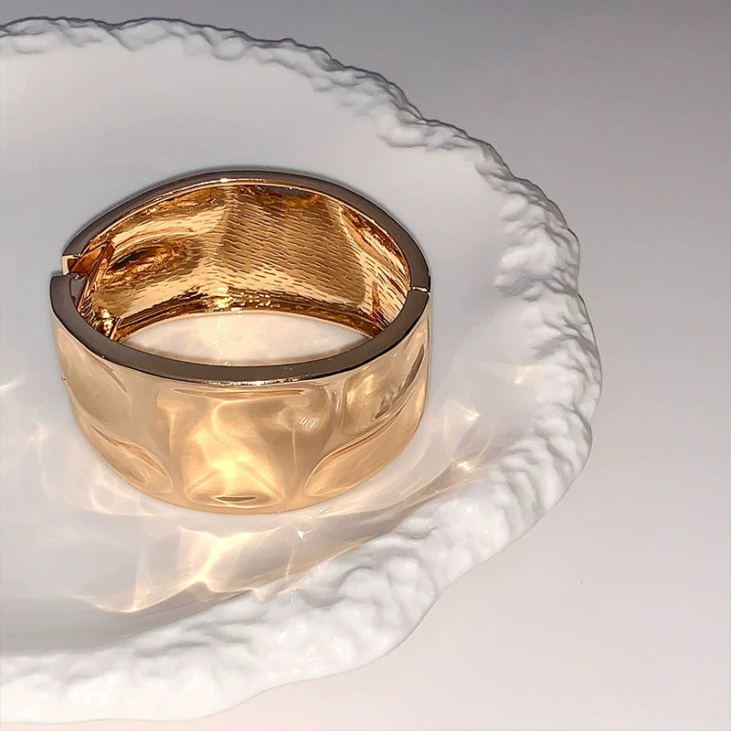 Detsccda | Personalized Wide Metal Open Bracelet Niche European American Autumn Winter New Trendy Women’s Fashion Jewelry