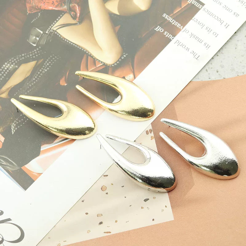 European And American Design Creative Niche Metal Drop-Shaped Antique Earrings, Personality Cold Style Street Style Earrings