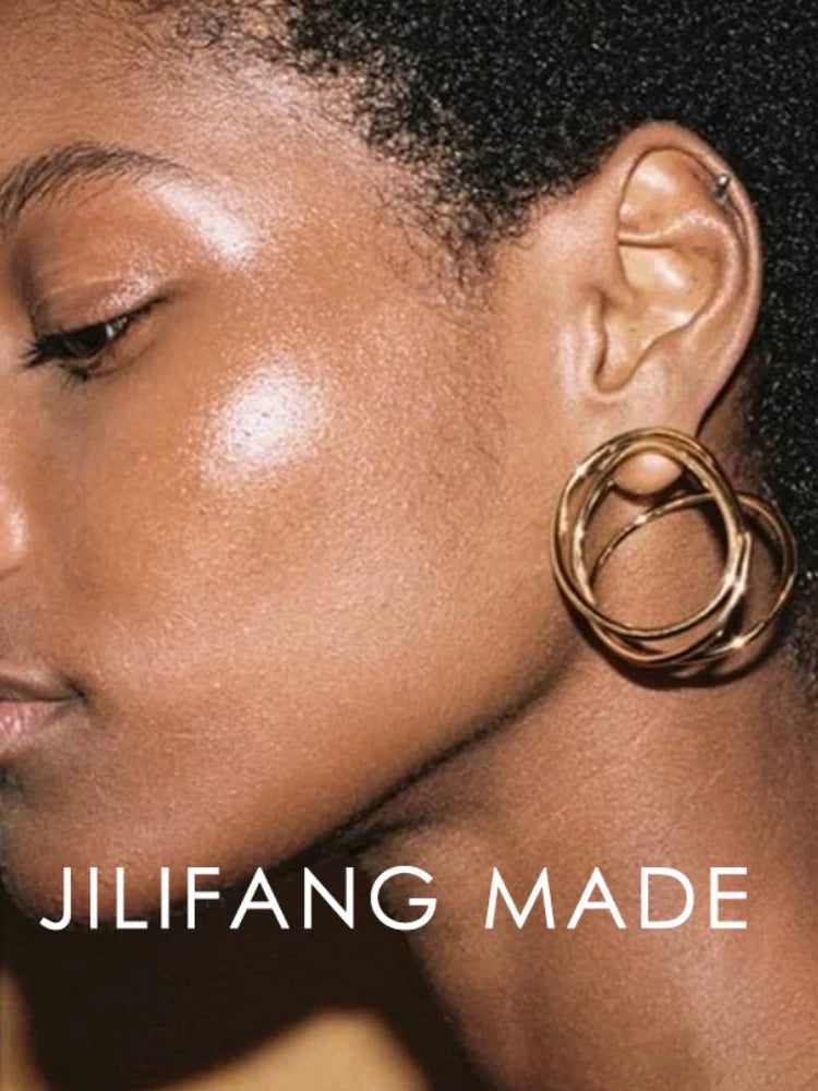 Owner-Worn/Rare Niche Avant-Garde Design European And American Trendy Brand Cool Personalized Earrings Hoops Wrapped Earrings