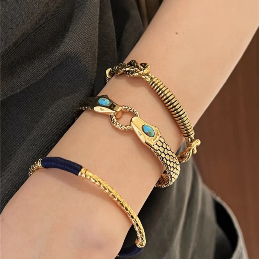 French Niche Design Au*Eliebid*Rmann Twist Braided Knotted Bracelet Second-Hand Old Gold Bracelet For Women