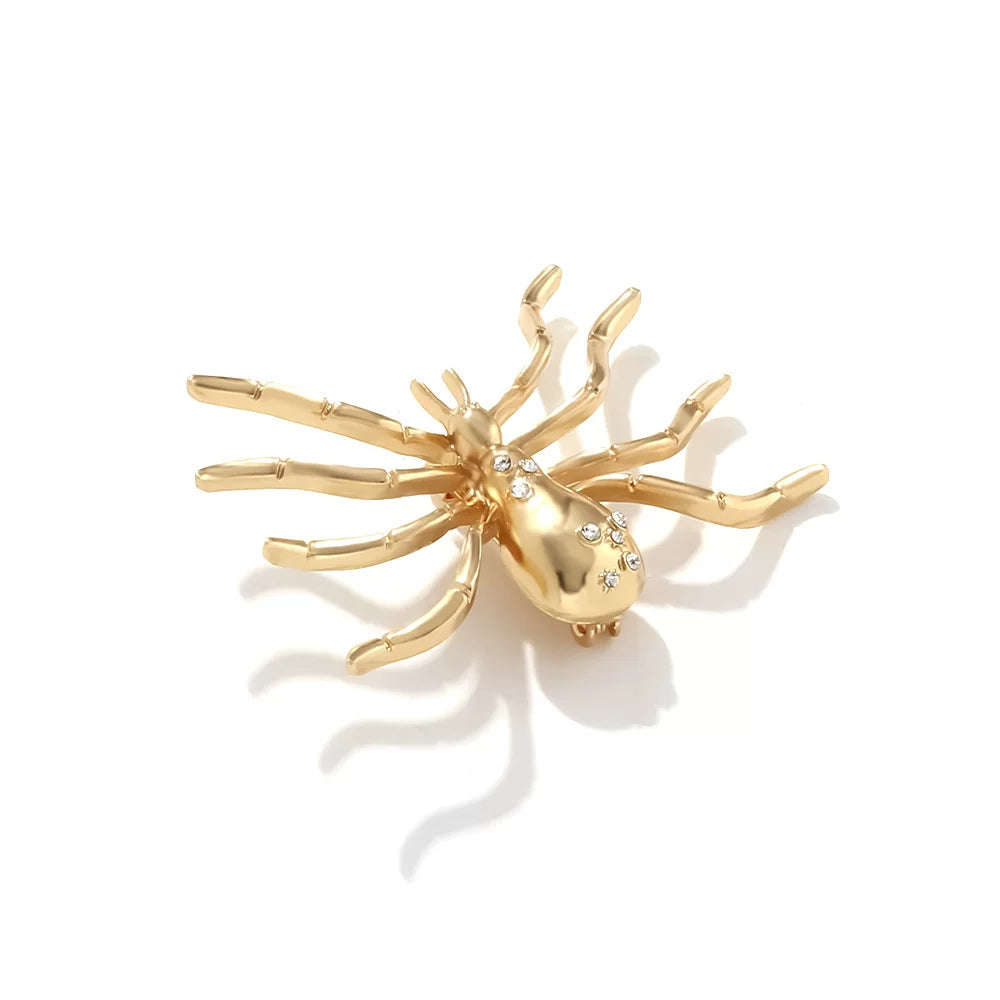 European And American Big-Name Retro Design Niche Metal Spider Necklace Set Funny Exaggerated Ring Earrings