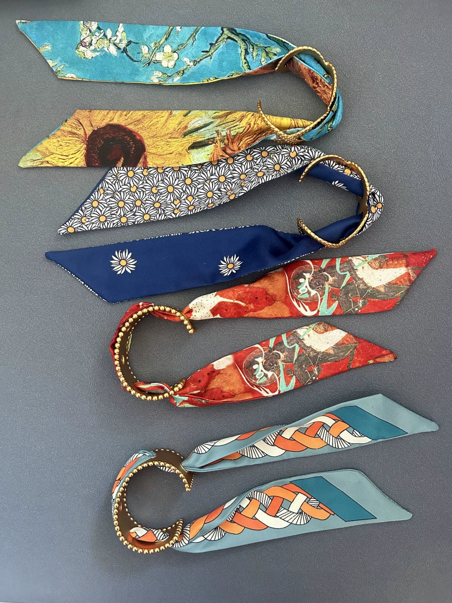 French Niche Design Ribbon Bracelet Frosted Gold Twist Opening Adjustable Middle-Aged Vintage Bracelet