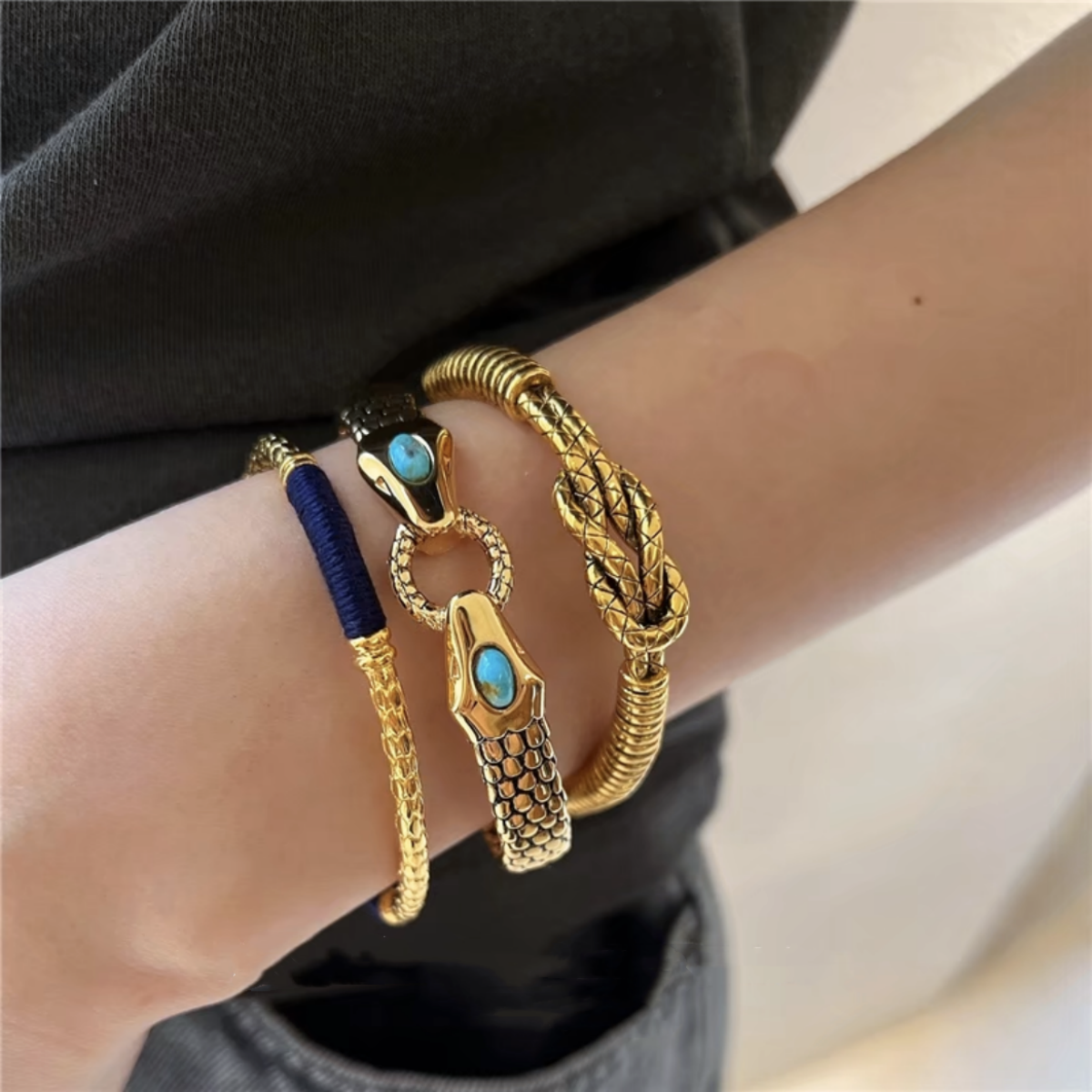 French Niche Design Au*Eliebid*Rmann Twist Braided Knotted Bracelet Second-Hand Old Gold Bracelet For Women