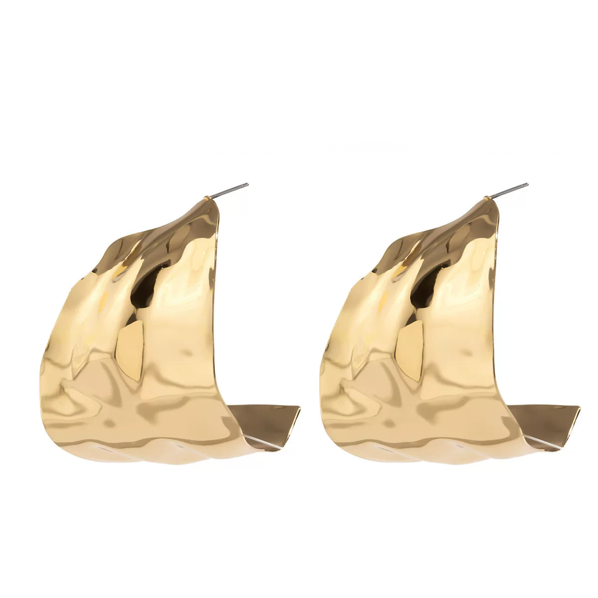 European And American Earrings, Cool Style Metal Sequin Earrings For Women, Niche Irregular Geometric C-Shaped Earrings