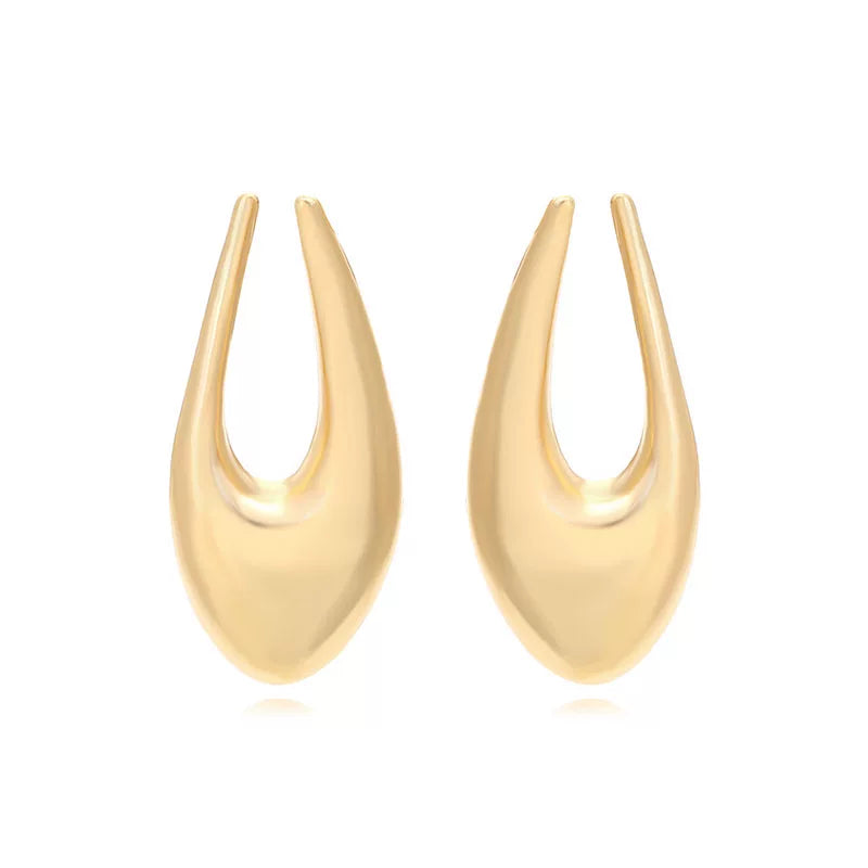 European And American Design Creative Niche Metal Drop-Shaped Antique Earrings, Personality Cold Style Street Style Earrings