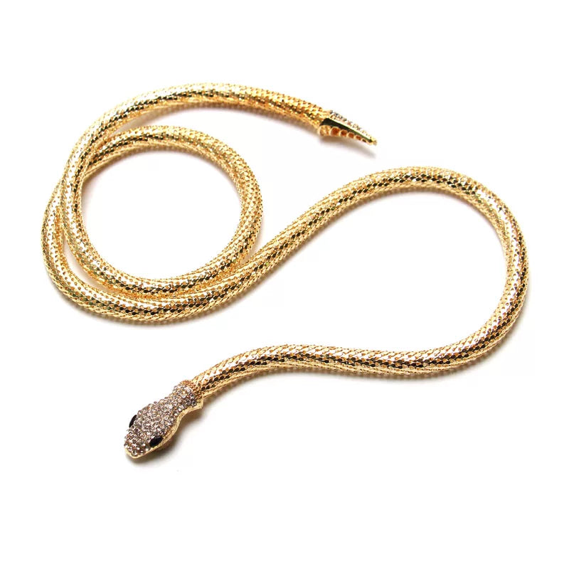 Detsccda | Exaggerated Snake-Shaped Necklace and Bracelet Set Adjustable Nightclub Rock Style Trendy Women’s Layered Fashion Jewelry
