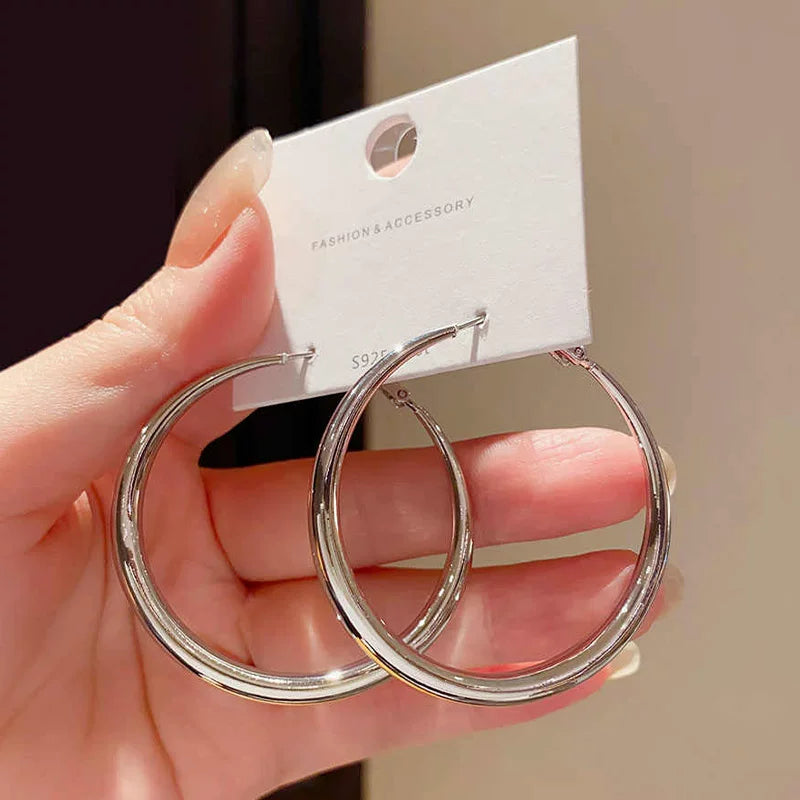 Yaoyizun High-End Temperament Earrings European And American Exaggerated Cold Style 2025 New Large Circle Earrings