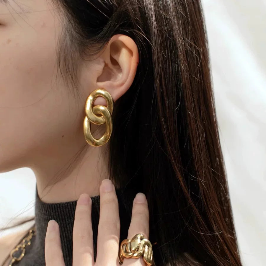 French Niche Design Go*S*Ens Ring Hollow Bracelet, Simple And Fashionable Opening, Adjustable Mouth, European And American Exaggerated Ring