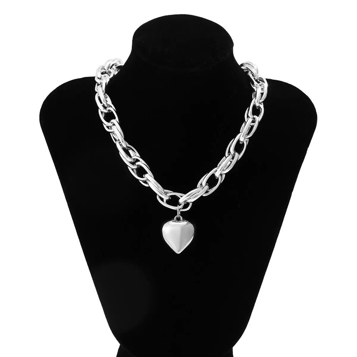 Detsccda | 2026 Women's Cross Hollow Pendant Necklace with Punk Heart-Shaped Design Adjustable Strip Jewelry