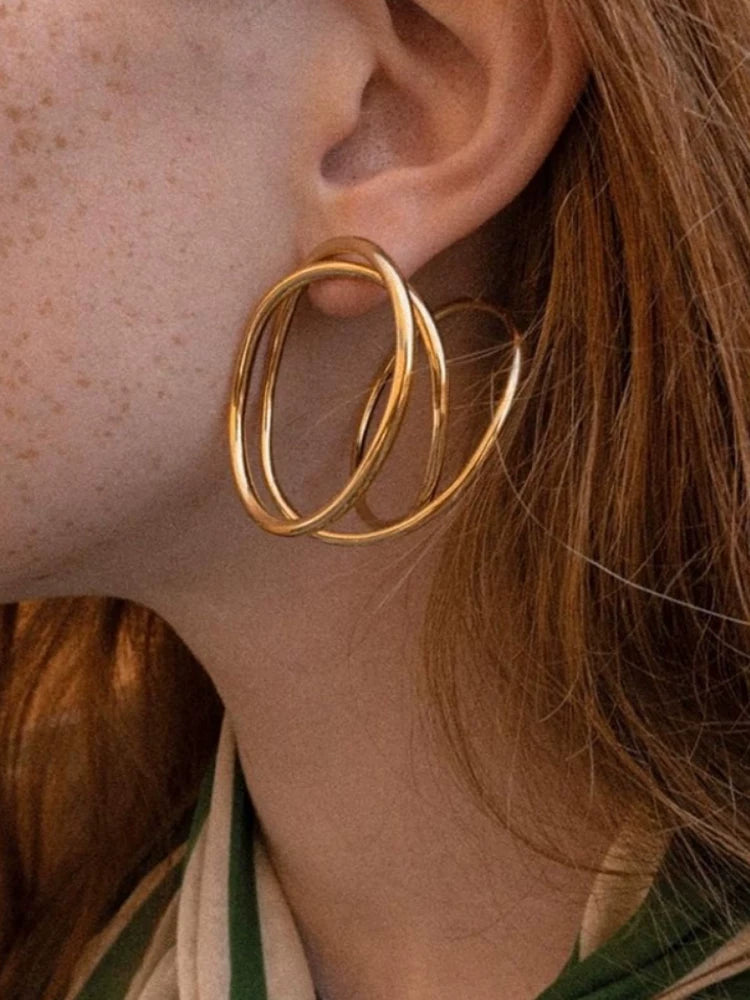 Owner-Worn/Rare Niche Avant-Garde Design European And American Trendy Brand Cool Personalized Earrings Hoops Wrapped Earrings