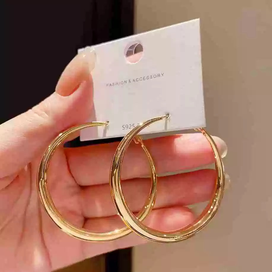 Yaoyizun High-End Temperament Earrings European And American Exaggerated Cold Style 2025 New Large Circle Earrings