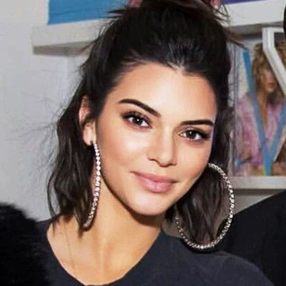 The Same Style Of Exaggerated Large Circle Rhinestone Earrings Worn By European And American Big-Name Stars On The Catwalk, Retro Retro Ins Internet Celebrity Street Shot Trendy Earrings