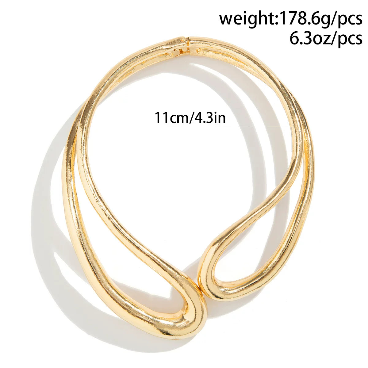 European And American Cross-Border Exaggerated Glossy Ring Metal Style Choker Necklace Ancient Hollow Irregular Spring Necklace For Women