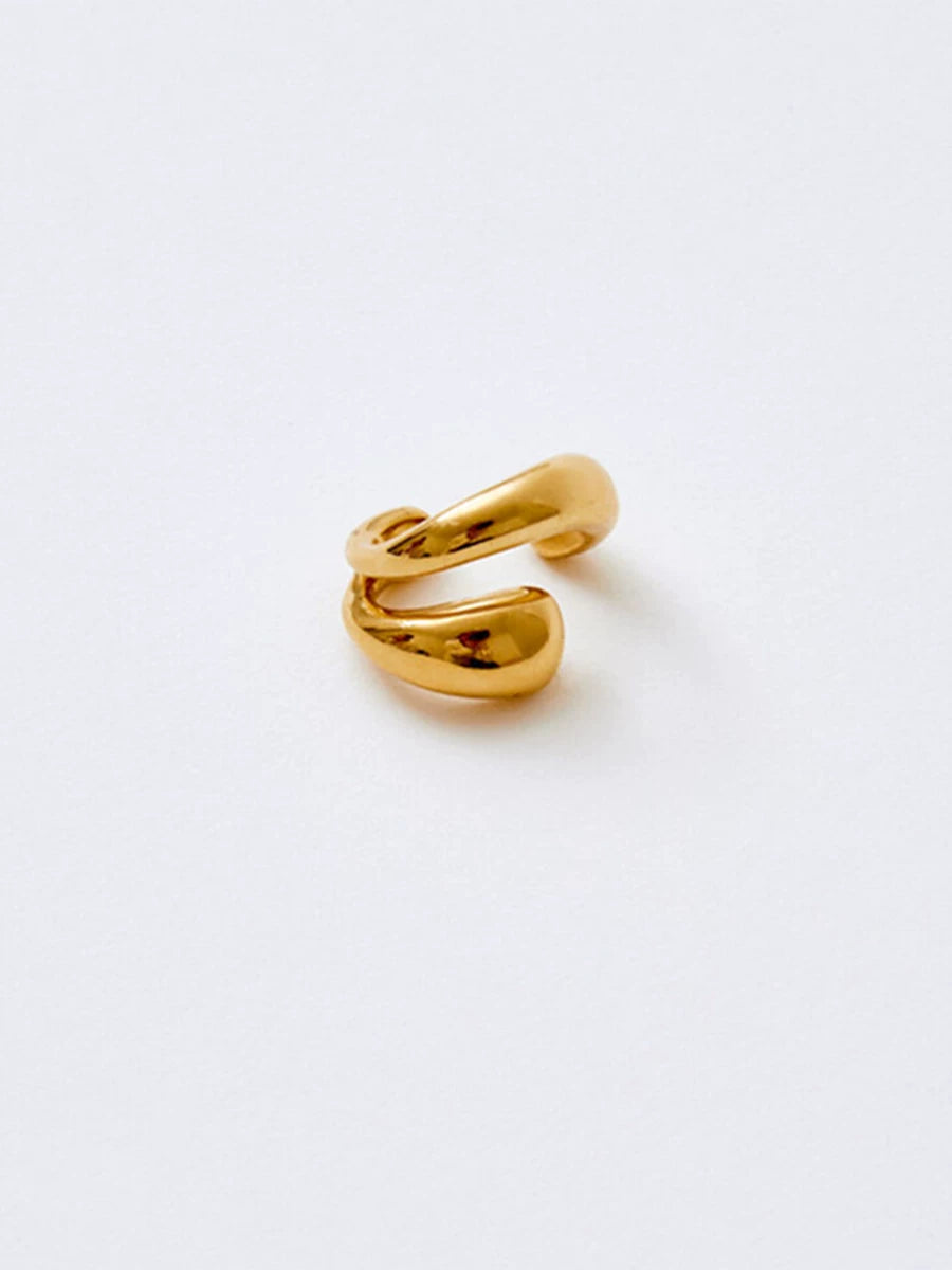 European And American Geometric Lines, Compact, Double-Layered, Irregular Design, Simple, Versatile, Niche, Fashionable, Painless Ear Bone Ear Clips