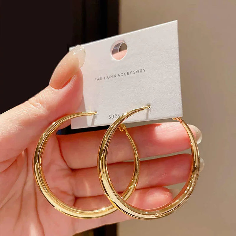 Yaoyizun High-End Temperament Earrings European And American Exaggerated Cold Style 2025 New Large Circle Earrings