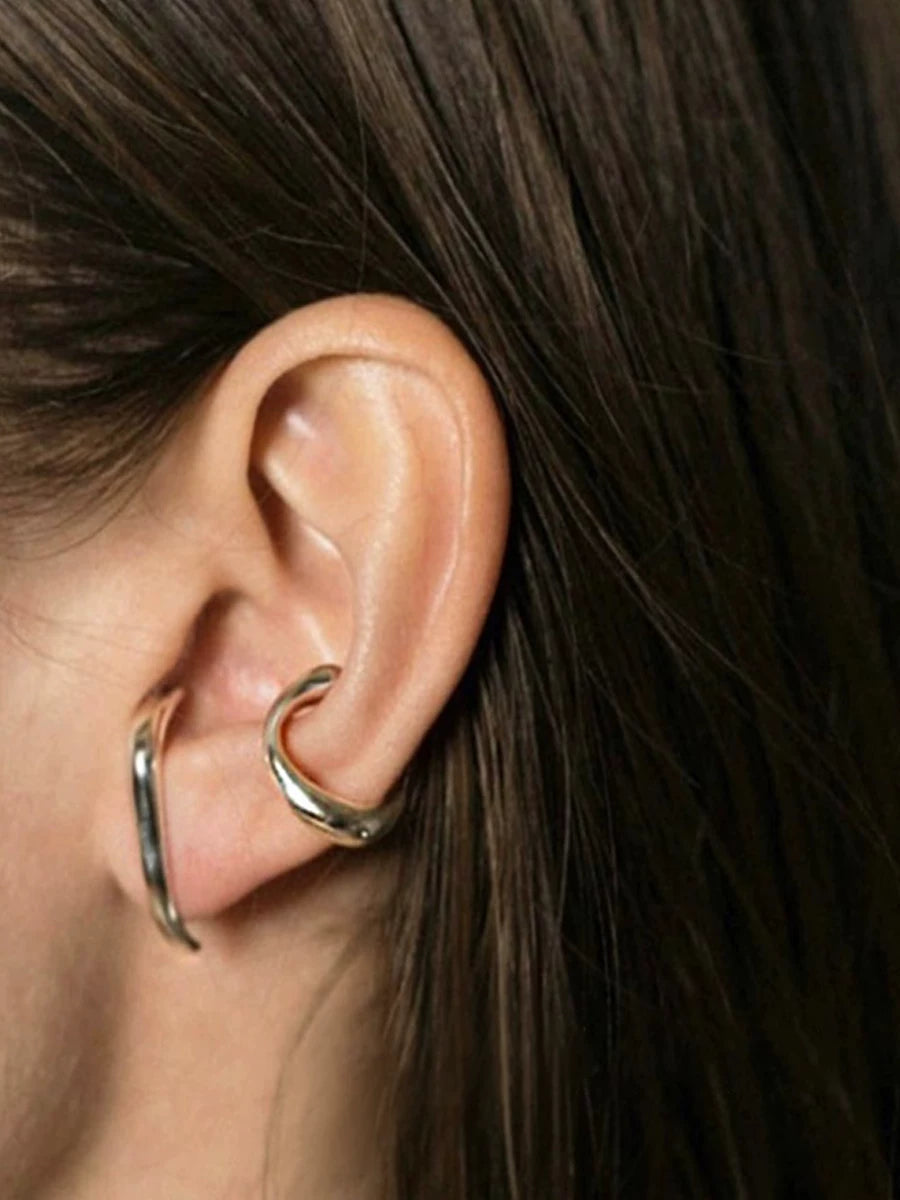 Irregular Circle Non-Pierced Earrings For Men And Women, European And American Niche Cold Style Stackable Wear Versatile Circle Ear Bone Clip Ear Clip