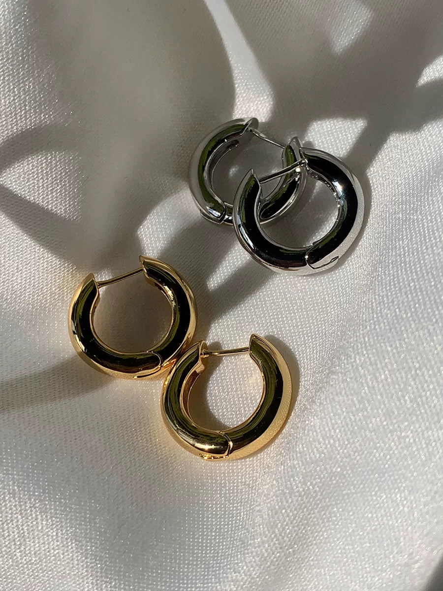 Jilifang Fashionable Stacked High-End Gold-Plated Glossy Combination Inlaid Rhinestone Hoop Earrings Ear Clip Earrings