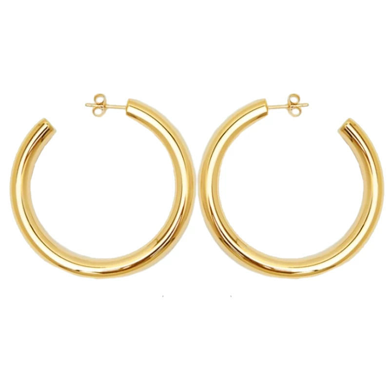 Pdo Axi Brother'S Same Style Minimalist C-Ring European And American Hoop Style Ins Super Hot Earrings Round Hollow Earrings Earrings