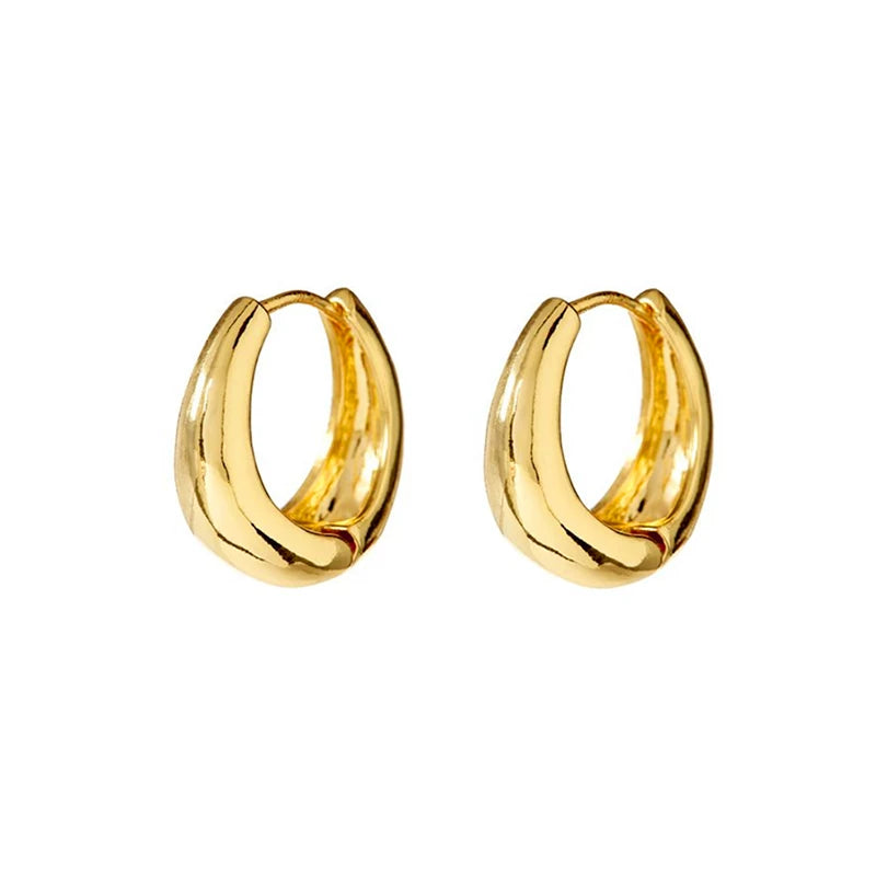 Detsccda | French Trendy Chunky Drop Earrings European American Minimalist Glossy 18K Gold-Plated Brass Statement Fashion Jewelry Women 2026