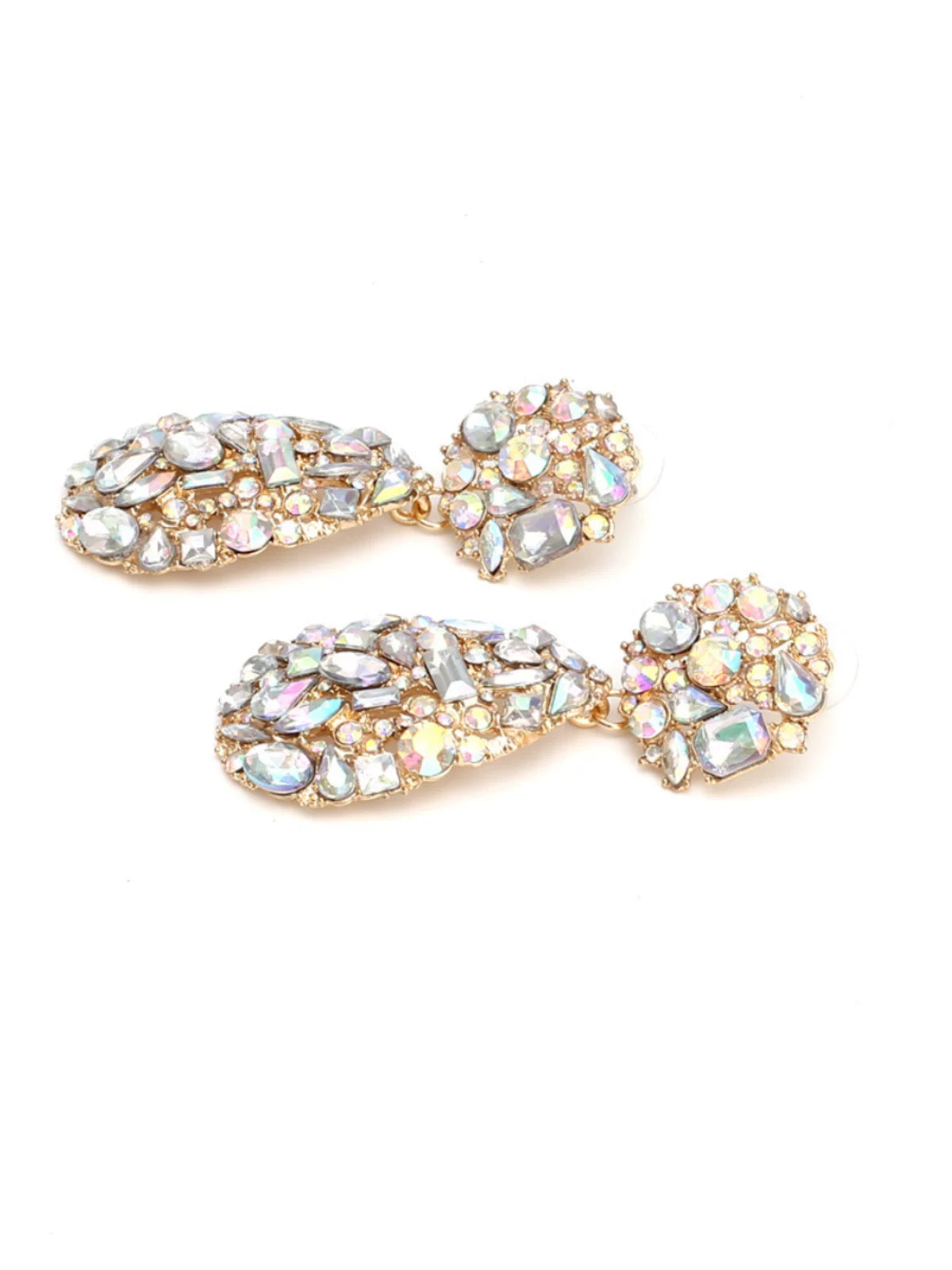 European And American Original Design Water Drop Colorful Diamond Luxury Ball Earrings, Super Sparkling Nightclub Trendy Women'S Earrings