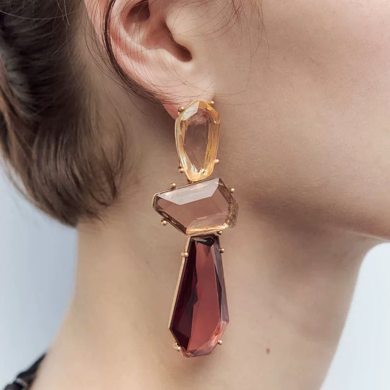 Detsccda | Original Design Niche Acrylic Resin Geometric Earrings Slimming Simple Temperament Personalized European American Fashionable Jewelry