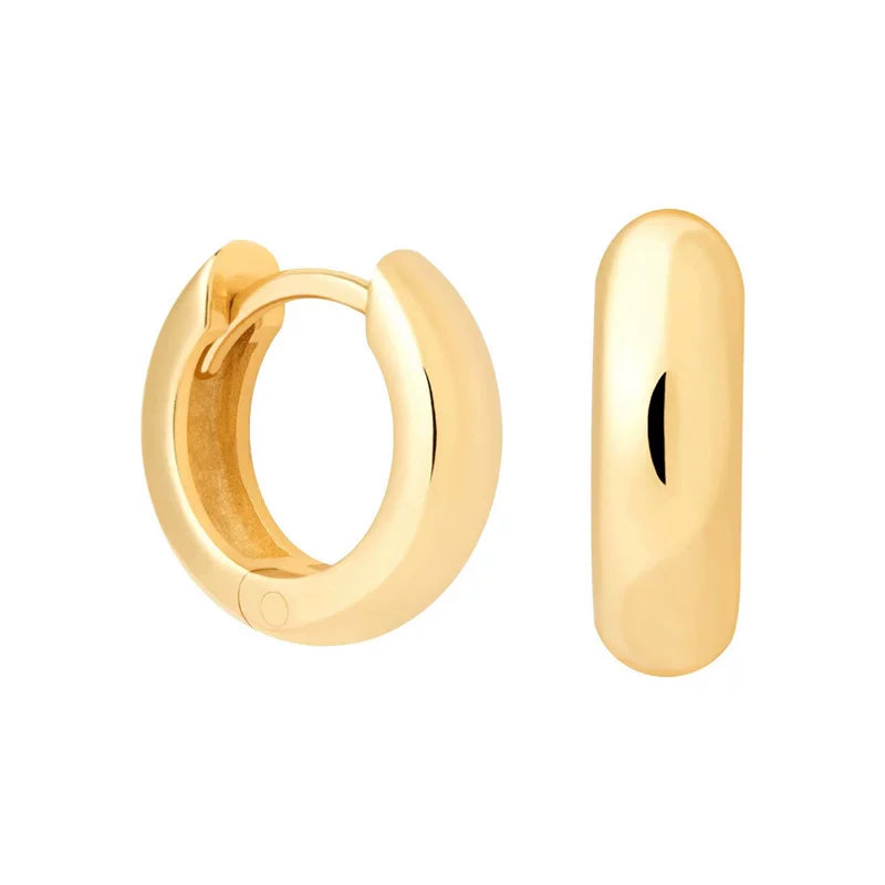 Jilifang Fashionable Stacked High-End Gold-Plated Glossy Combination Inlaid Rhinestone Hoop Earrings Ear Clip Earrings