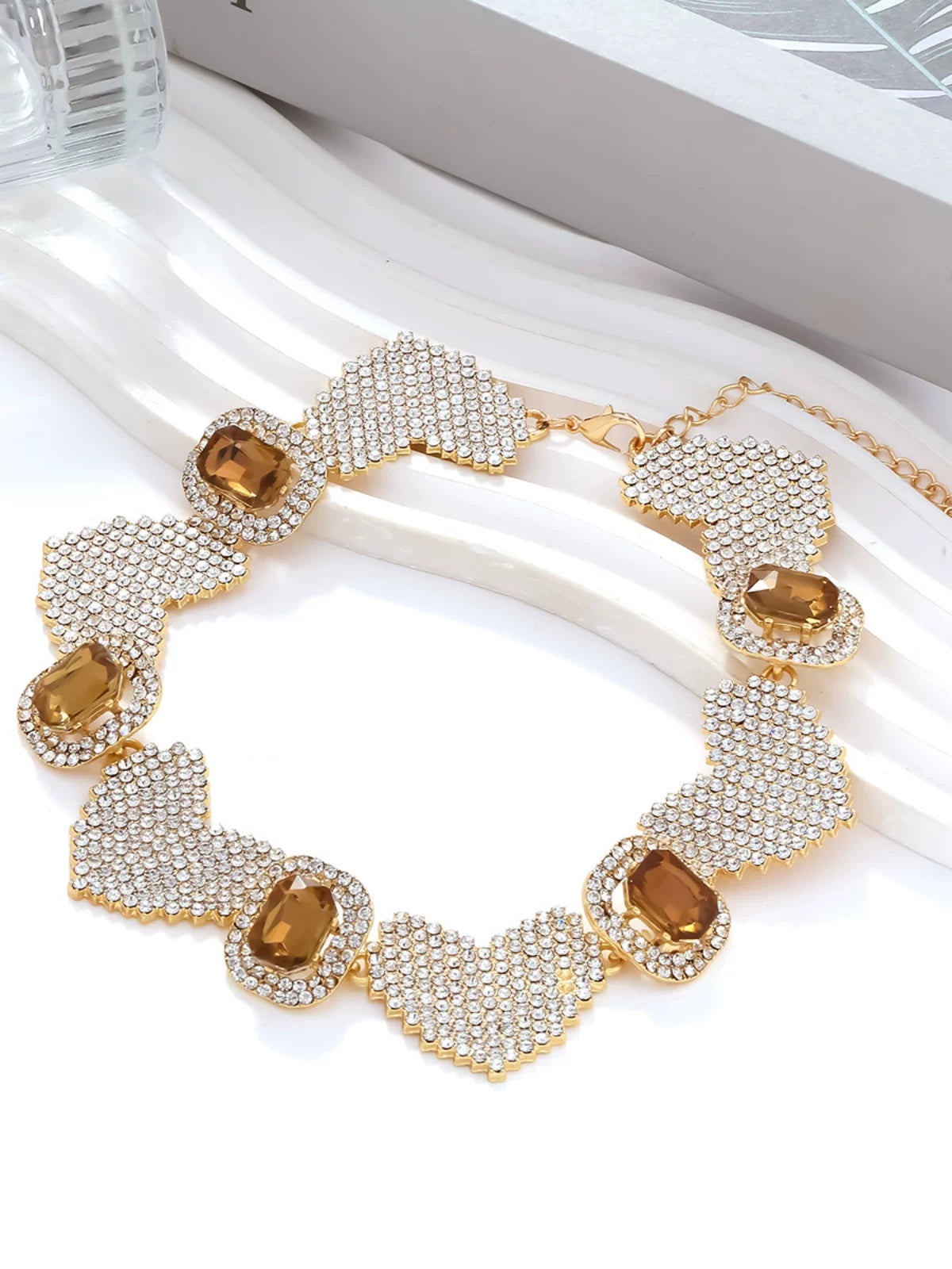 European And American Big-Name Light Luxury Design Full-Diamond Love Pendant Necklace Versatile Street Style Vacation Style Clavicle Chain