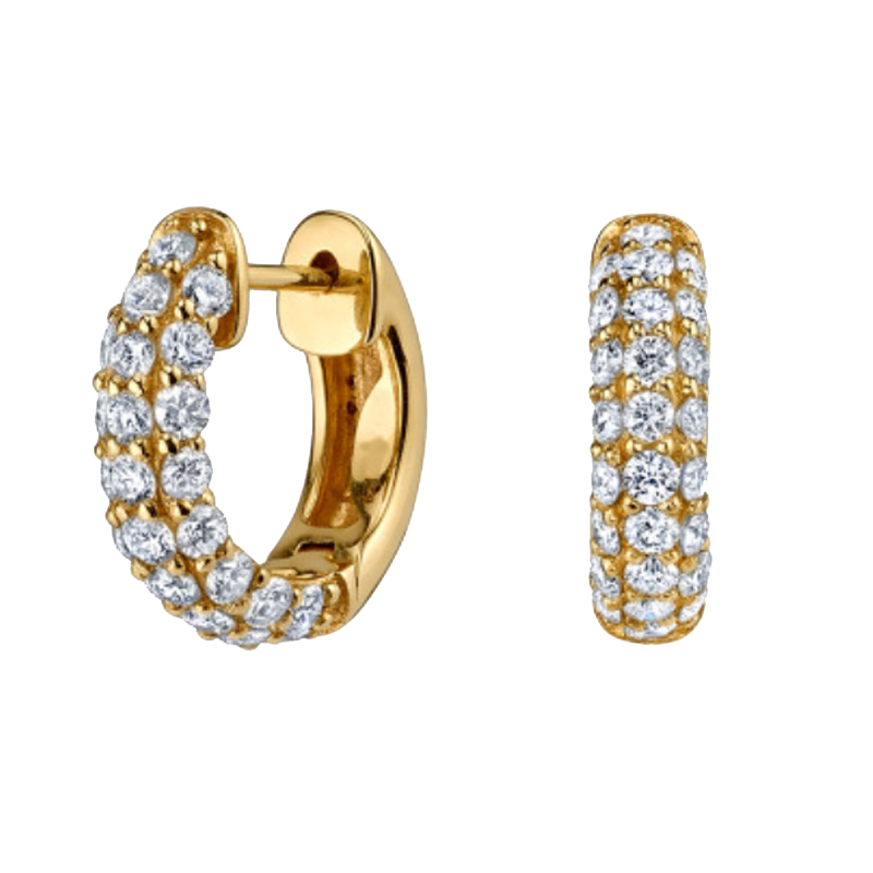Jilifang Fashionable Stacked High-End Gold-Plated Glossy Combination Inlaid Rhinestone Hoop Earrings Ear Clip Earrings