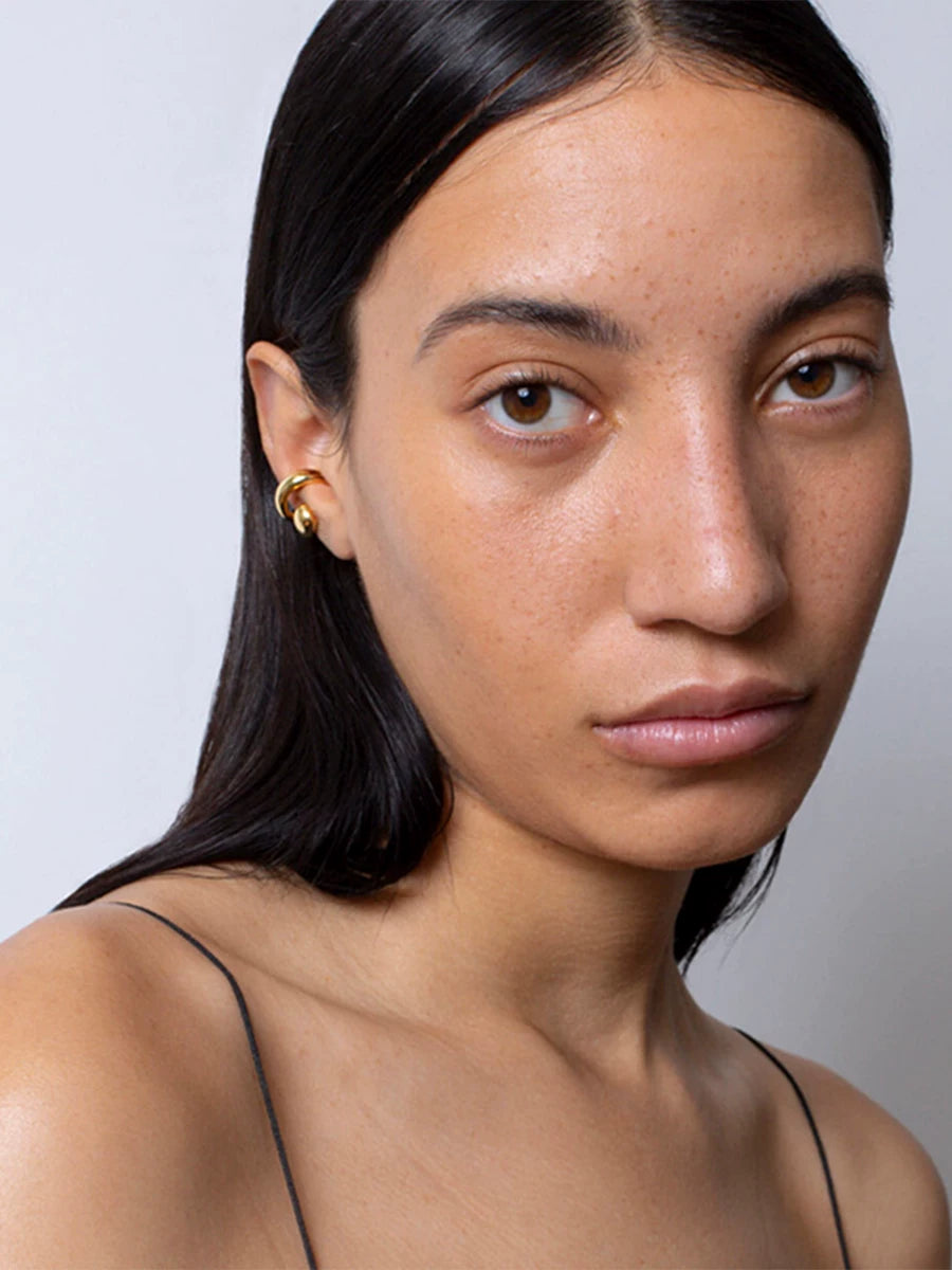 European And American Geometric Lines, Compact, Double-Layered, Irregular Design, Simple, Versatile, Niche, Fashionable, Painless Ear Bone Ear Clips