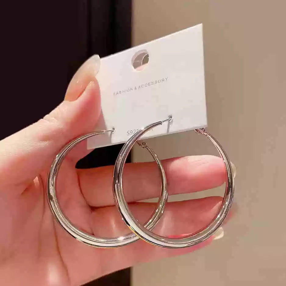 Yaoyizun High-End Temperament Earrings European And American Exaggerated Cold Style 2025 New Large Circle Earrings